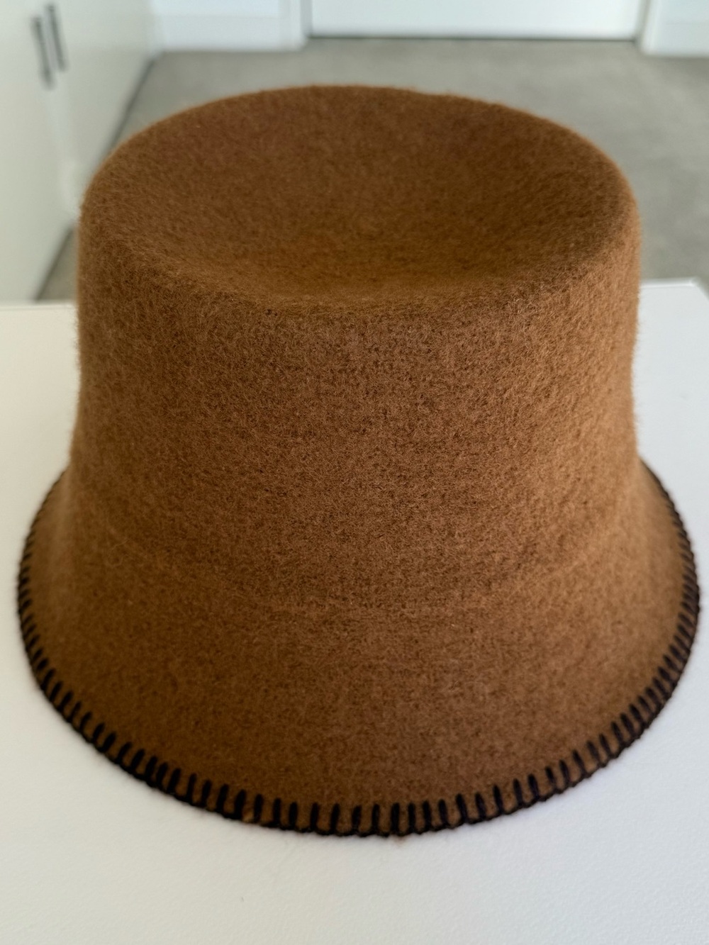 COS Brand New Brown Wool-Blend Bucket Hat with blanket-stitched edge. XS/S size. - Picture 7 of 14